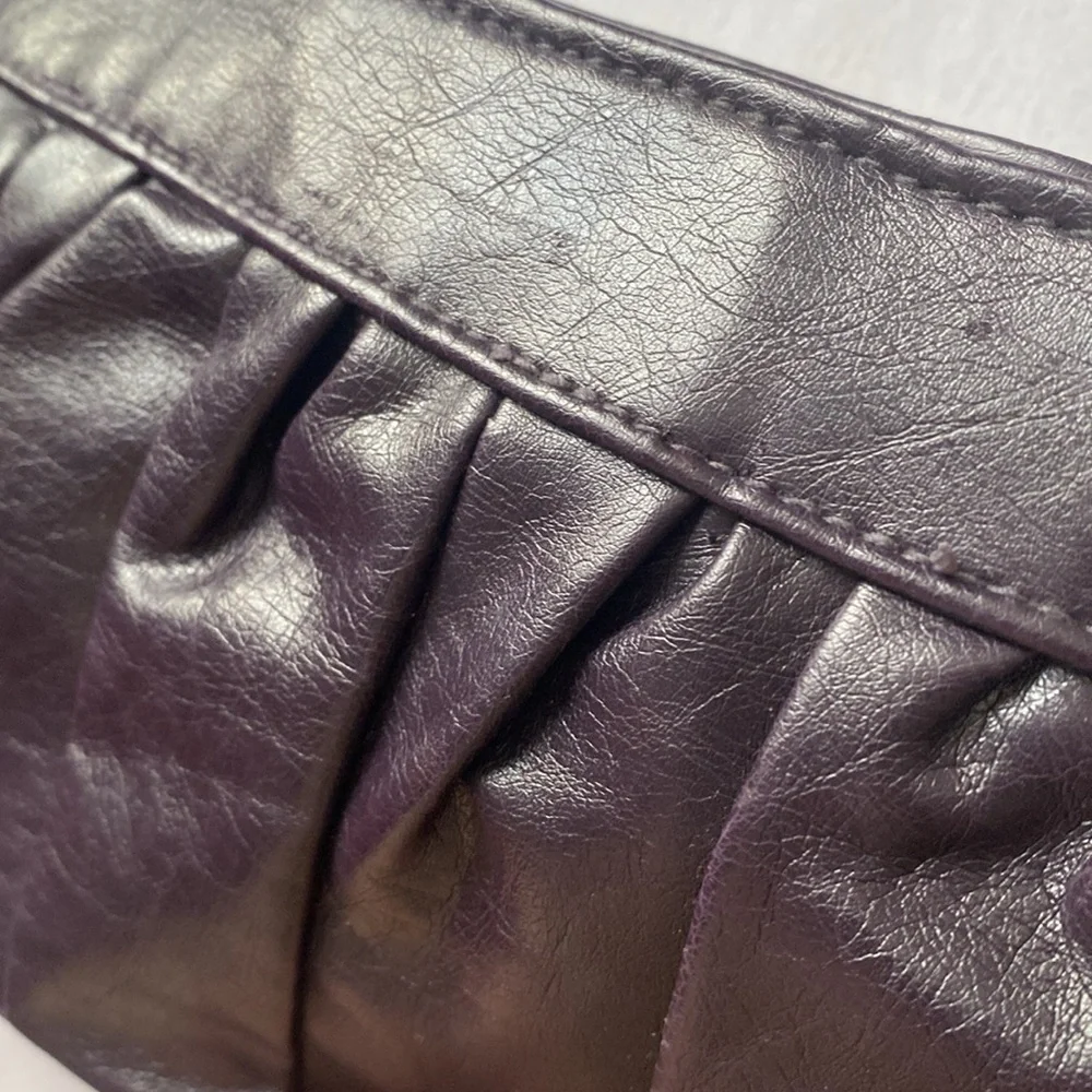 Chic Vintage Dark Purple Evening Leather Clutch